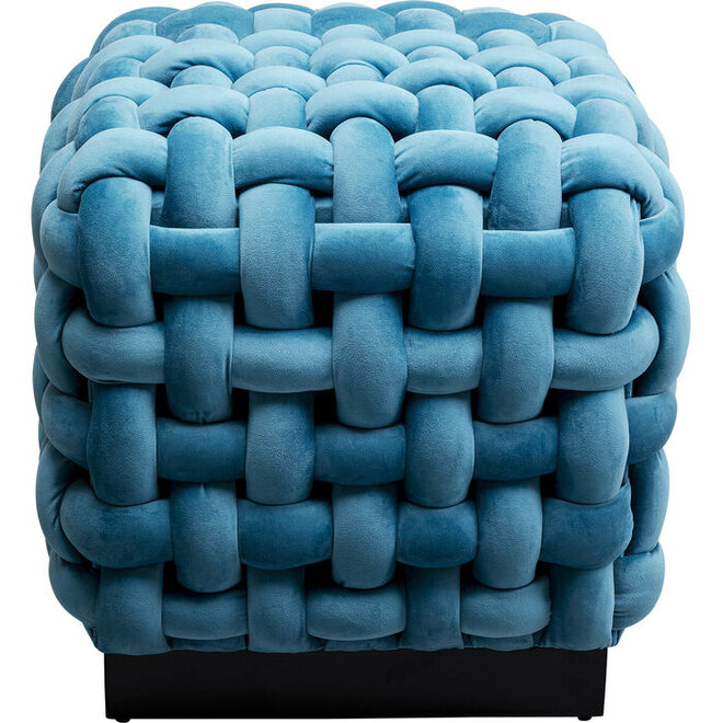 Stool Weave Square Blue 47x47cm