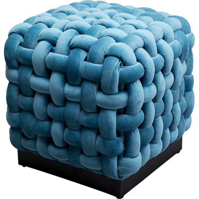 Stool Weave Square Blue 47x47cm