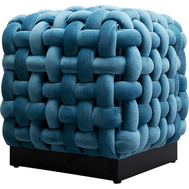 Stool Weave Square Blue 47x47cm