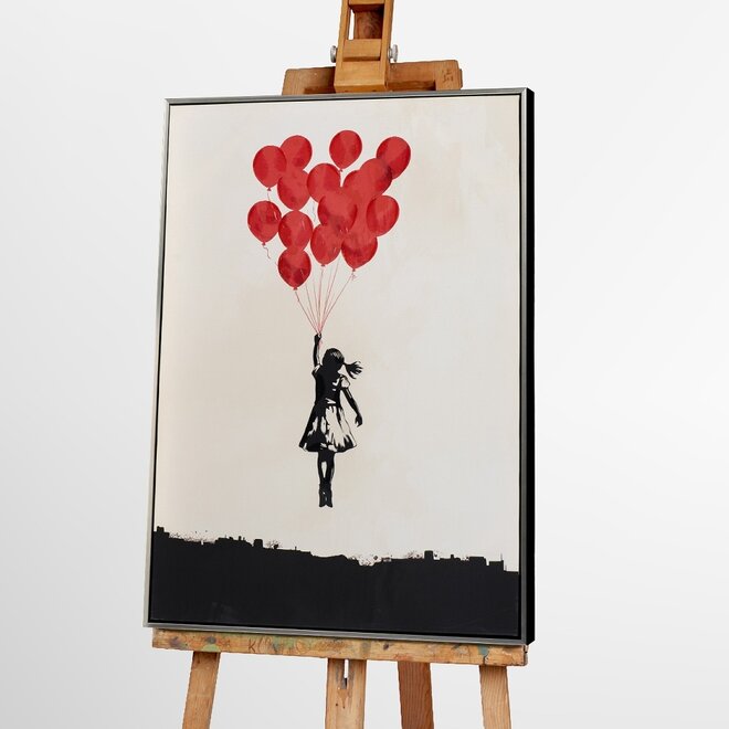 Canvas schilderij Flying Balloon Girl 60x90