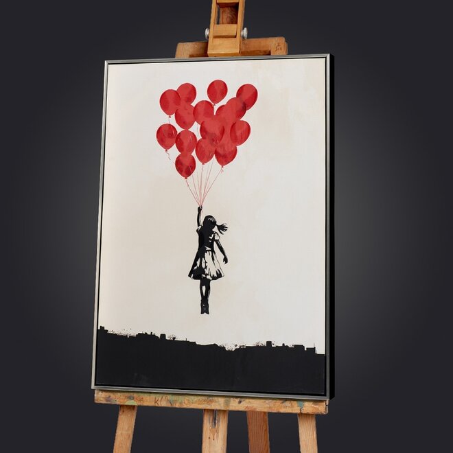 Canvas schilderij Flying Balloon Girl 60x90