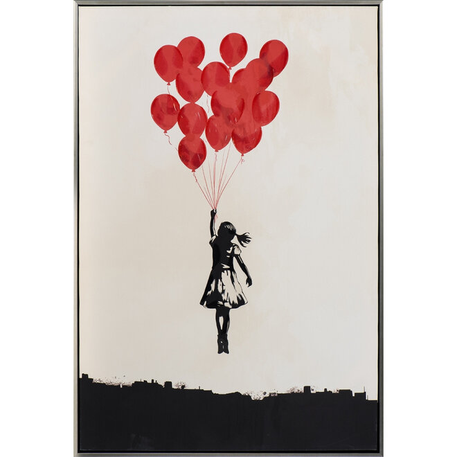 Canvas schilderij Flying Balloon Girl 60x90