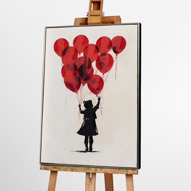 Canvas schilderij Standing Balloon Girl 60x90