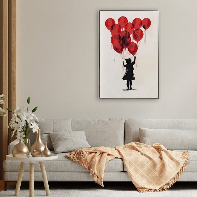 Canvas schilderij Standing Balloon Girl 60x90