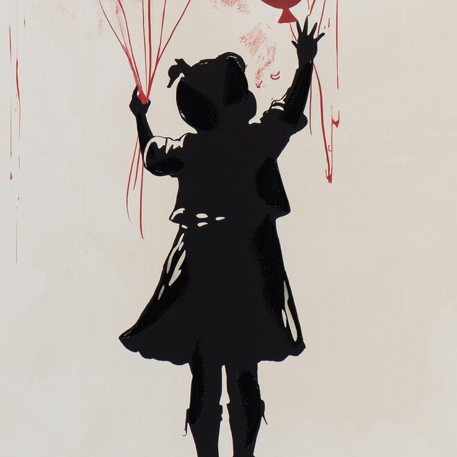 Canvas schilderij Standing Balloon Girl 60x90