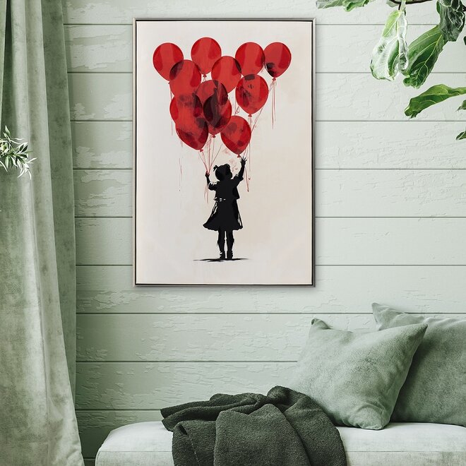 Canvas schilderij Standing Balloon Girl 60x90