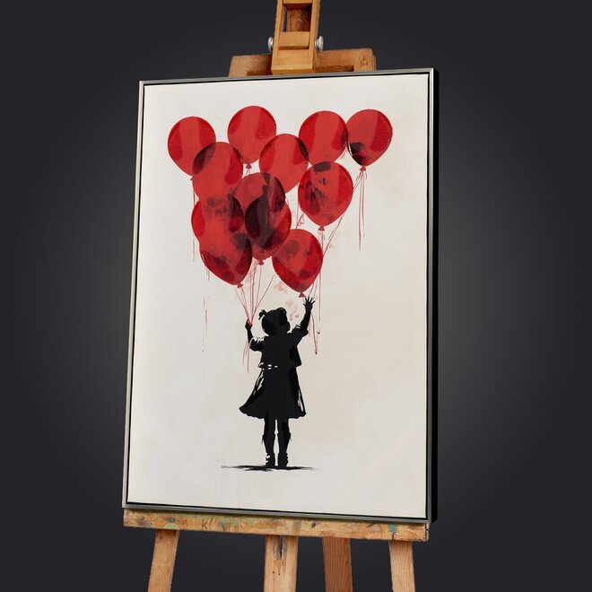Canvas schilderij Standing Balloon Girl 60x90