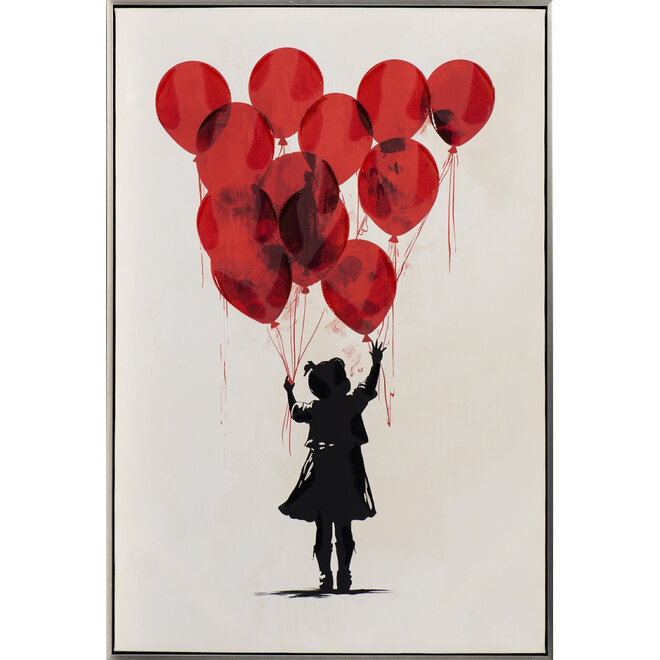 Canvas schilderij Standing Balloon Girl 60x90
