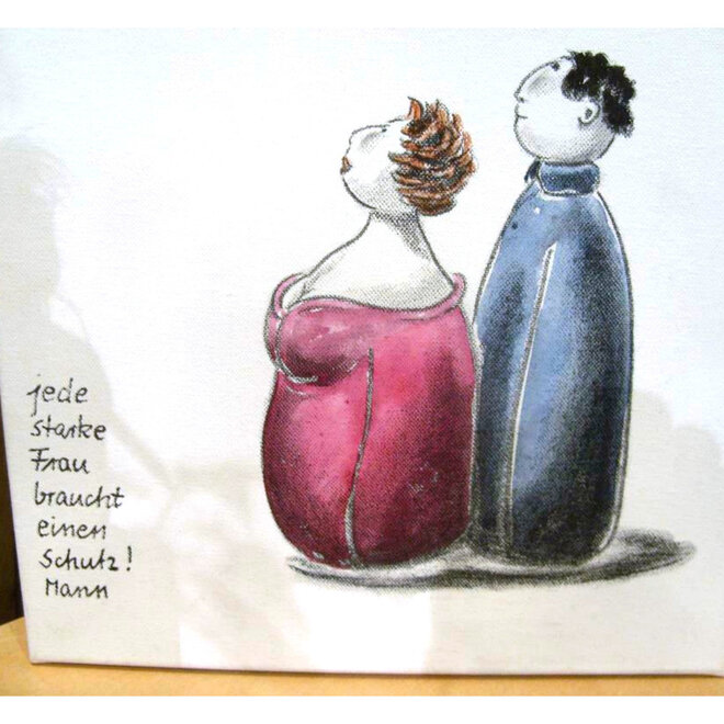 Achter elke succesvolle vrouw staat een sterke man, Keramiek H32cm