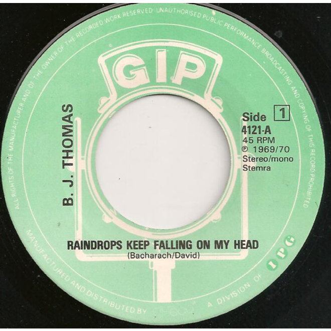 Muziekdoosje met melodie: Raindrops keep falling on my head