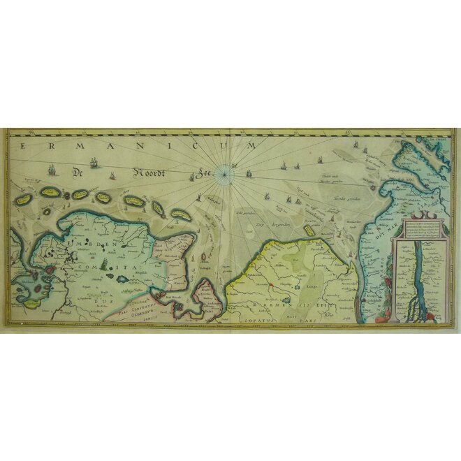 Collectie Gouldmaps - Waddenzee; J. Janssonius - Nieuwe Caerte (..) van Amsterdam over de Watten tot de Stadt Hamborch toe. - 1637