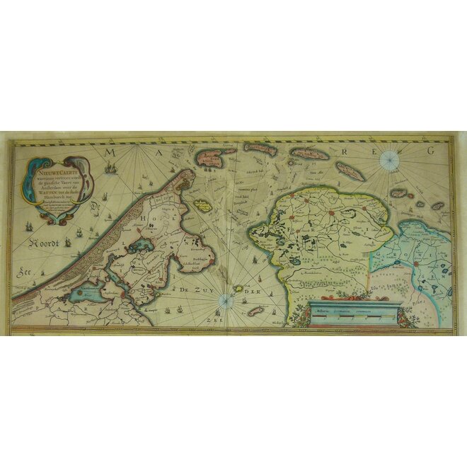 Collectie Gouldmaps - Waddenzee; J. Janssonius - Nieuwe Caerte (..) van Amsterdam over de Watten tot de Stadt Hamborch toe. - 1637