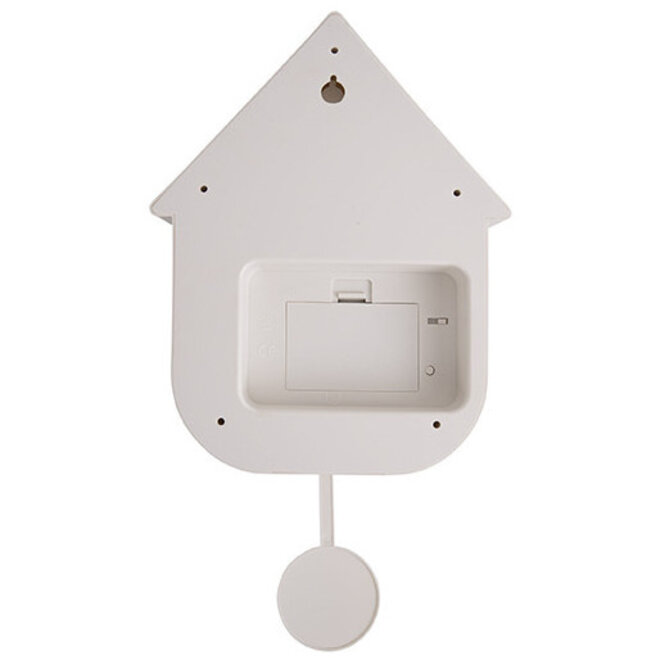 Wall Clock Modern Cuckoo White H41cm