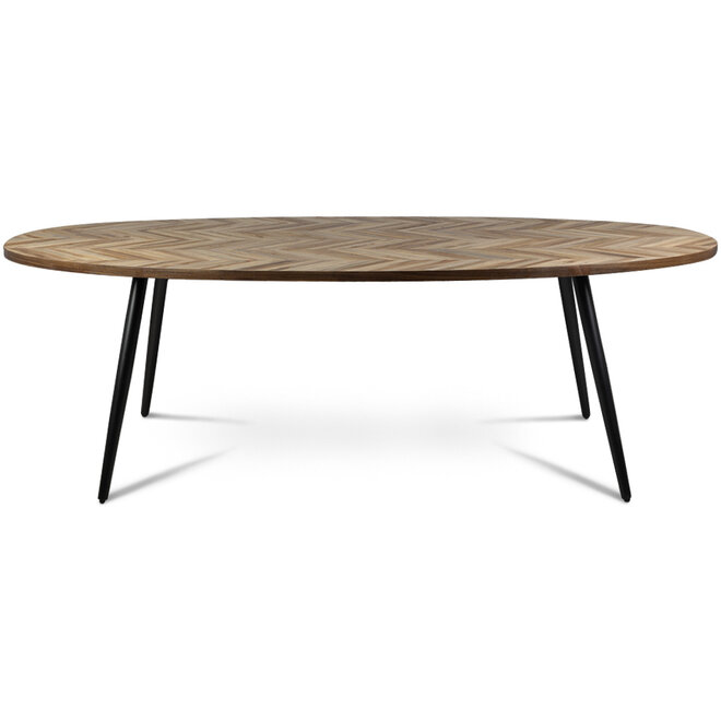 Eettafel Asca ovaal visgraat blad 240x115