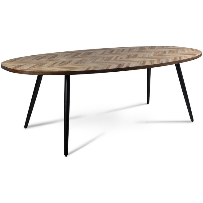 Eettafel Asca ovaal visgraat blad 240x115