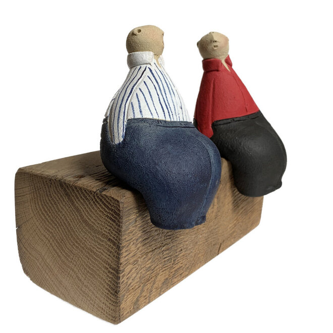 Twee Vrienden, Keramiek H18cm