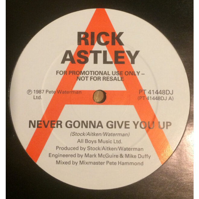 Muziekdoosje met melodie: Never Gonna Give You Up (Rick Astley)