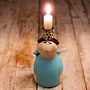 Kandelaar Jongen in Blauw, Keramiek H18cm