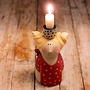 Kandelaar Meisje in Rood, Keramiek H18cm
