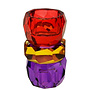 Glazen Kandelaar Crystal, paars, goud en magenta H10cm
