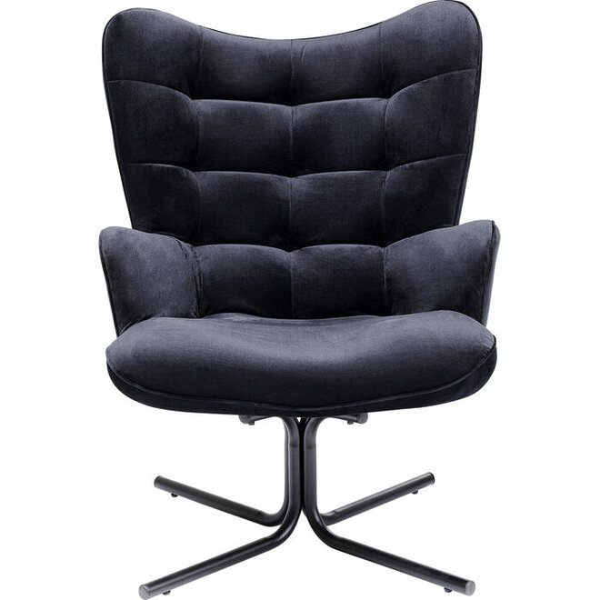 Draaifauteuil Oscar Velvet Zwart