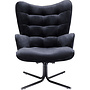 Draaifauteuil Oscar Velvet Zwart