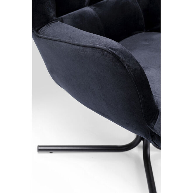 Draaifauteuil Oscar Velvet Zwart