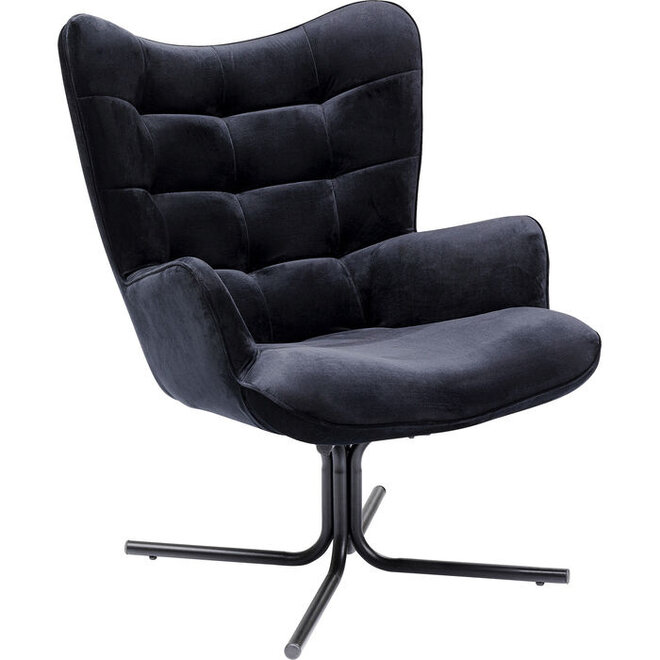 Draaifauteuil Oscar Velvet Zwart