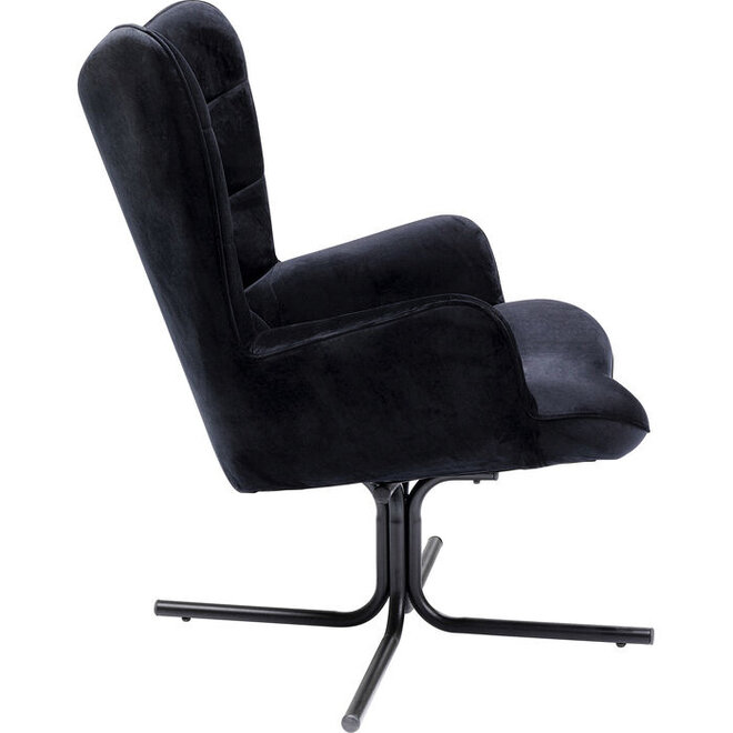 Draaifauteuil Oscar Velvet Zwart