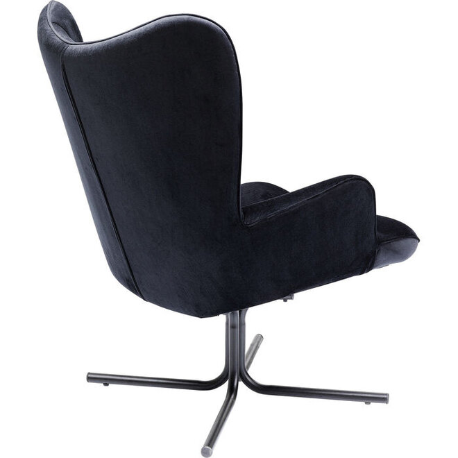 Draaifauteuil Oscar Velvet Zwart