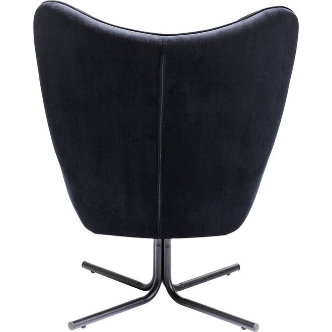 Draaifauteuil Oscar Velvet Zwart