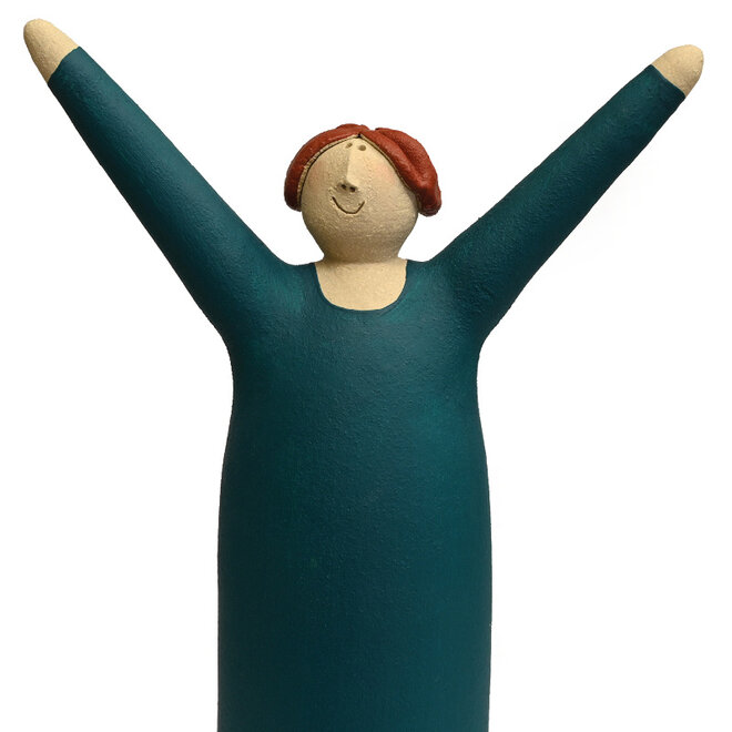 Vrolijke Vrouw, Freudenmädchen, smaragdgroen Keramiek H27cm
