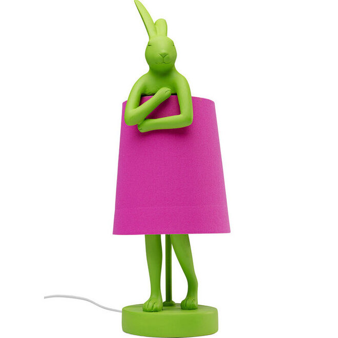 Table Lamp Animal Rabbit Green/Pink H50cm