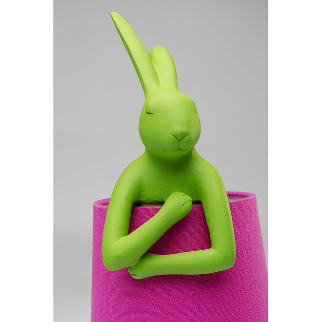 Table Lamp Animal Rabbit Green/Pink H50cm