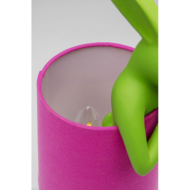 Table Lamp Animal Rabbit Green/Pink H50cm