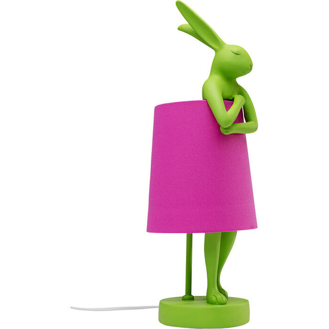 Table Lamp Animal Rabbit Green/Pink H50cm