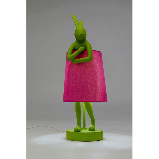 Table Lamp Animal Rabbit Green/Pink H50cm