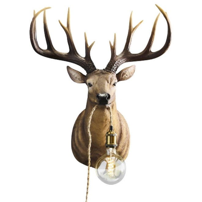 Wandlamp Hert Harry, bruin H73cm