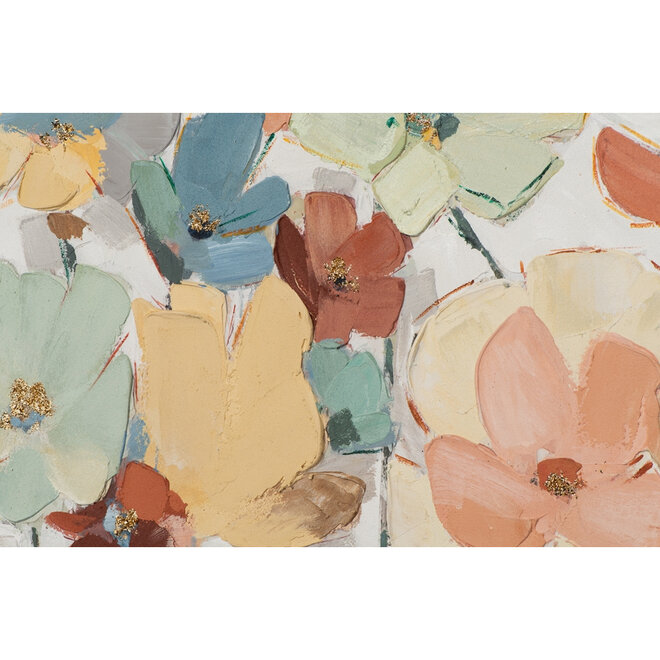 Canvas schilderij Pastel Flowers 50x150 cm