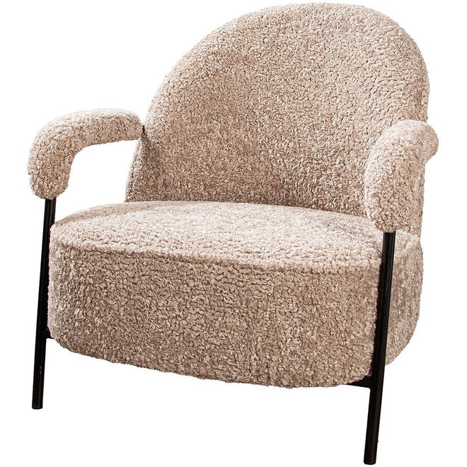 Fauteuil 'Ovina' in wollig beige