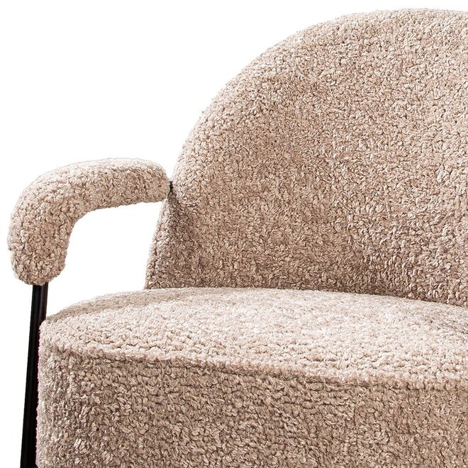 Fauteuil 'Ovina' in wollig beige