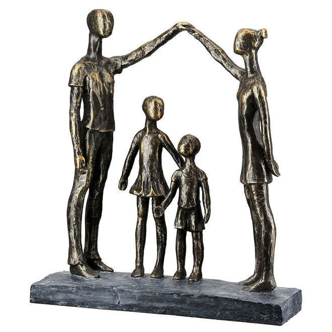 Figuur 'Protective Hands', polyresin, antique bronze finish, H30cm