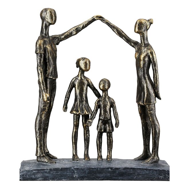 Figuur 'Protective Hands', polyresin, antique bronze finish, H30cm
