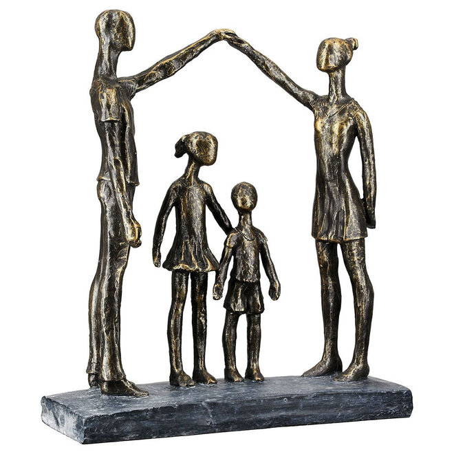 Figuur 'Protective Hands', polyresin, antique bronze finish, H30cm