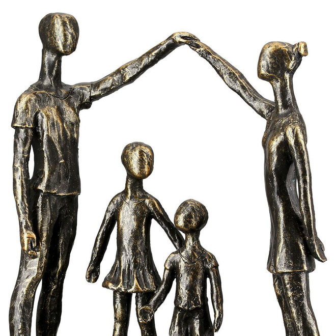 Figuur 'Protective Hands', polyresin, antique bronze finish, H30cm