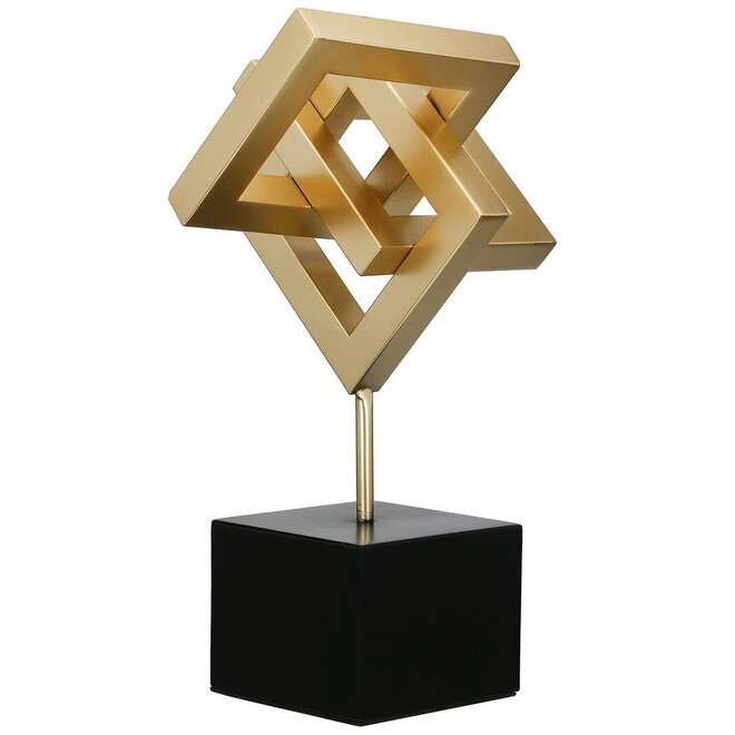 Geometrisch Figuur 'Connect', goudkleurig metaal, H40cm