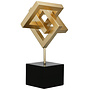 Geometrisch Figuur 'Connect', goudkleurig metaal, H40cm