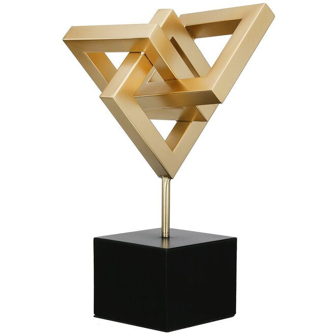 Geometrisch Figuur 'Connect', goudkleurig metaal, H40cm