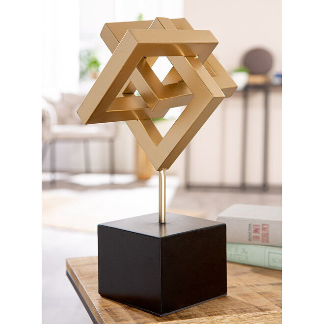 Geometrisch Figuur 'Connect', goudkleurig metaal, H40cm