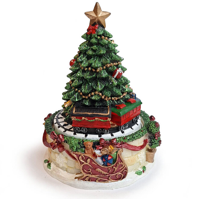 Speeldoos Kerstboom met Trein